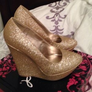 Champagne Glitter Wedges